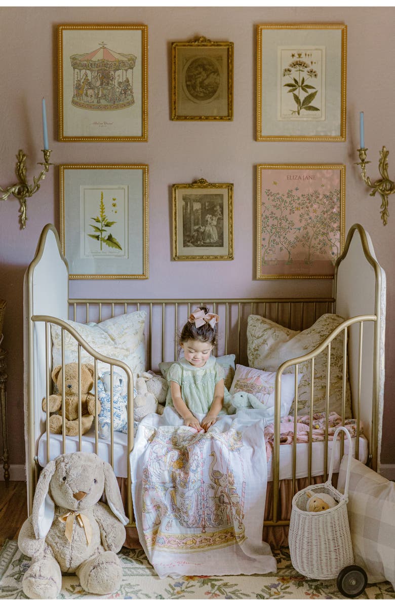 ATELIER CHOUX Pink Carousel Cotton Swaddle, Alternate, color, 