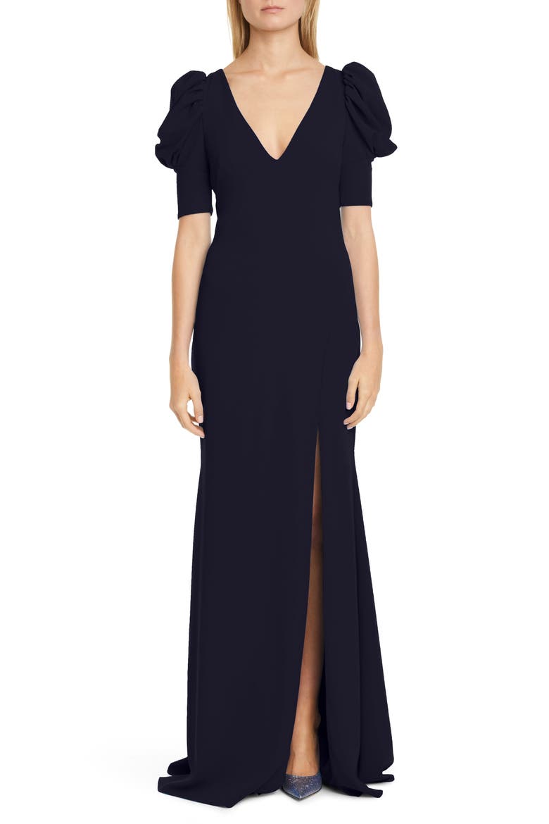 Odessa Puff Sleeve Gown, Main, color, NAVY