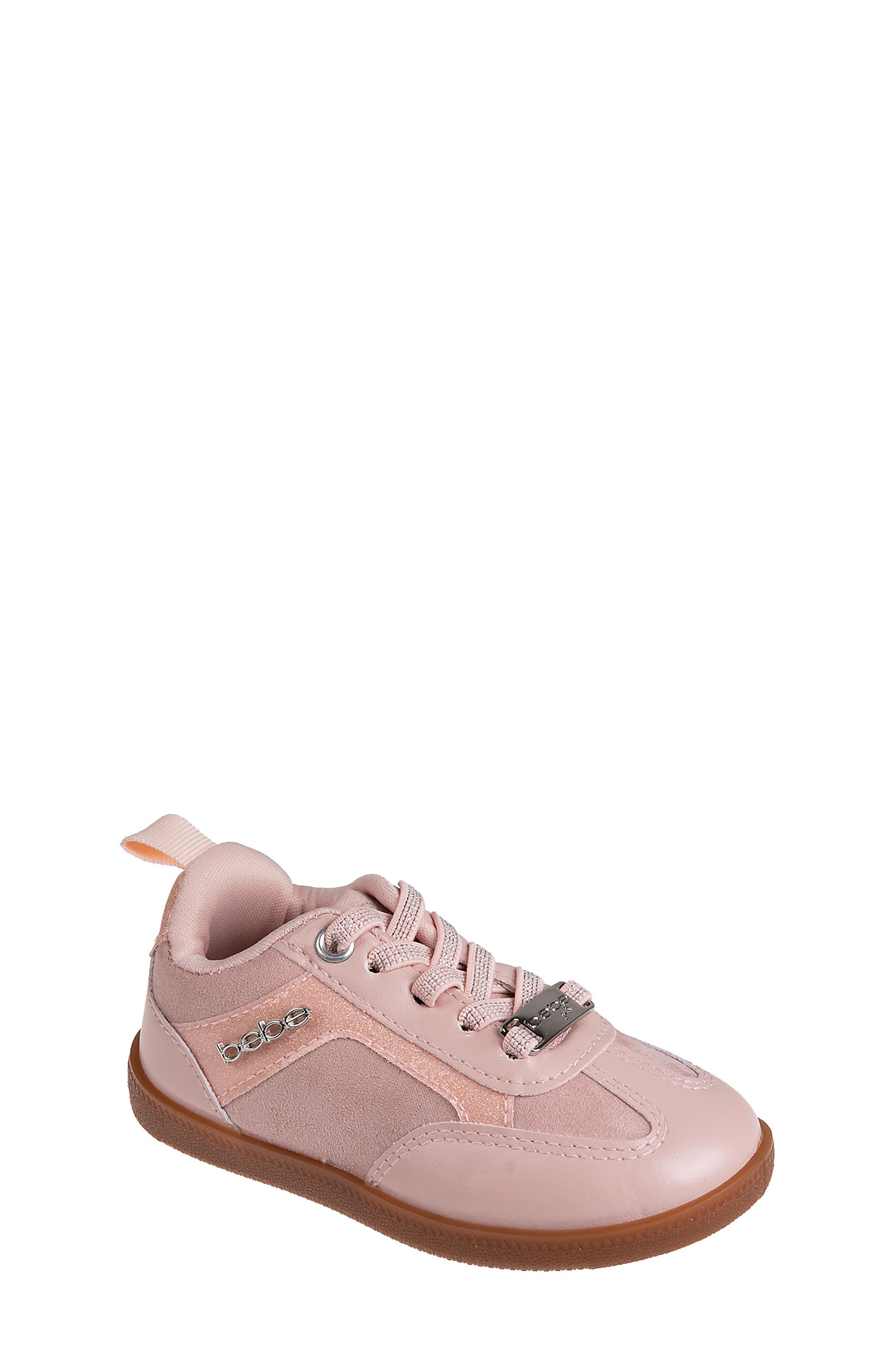 bebe Kids' Shimmer Sneaker, Main, color, Blush