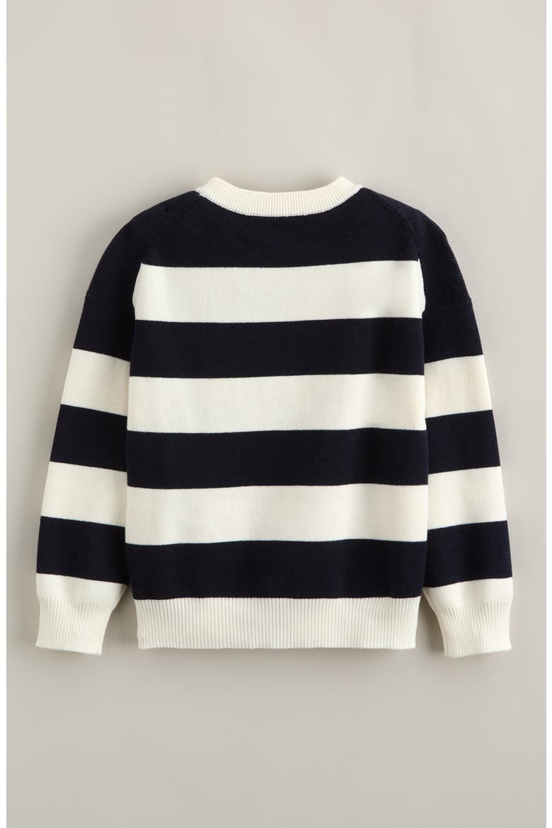 Kids' Crewneck Sweater, Alternate, color, NAVY -IVORY RUGBY STRIPE