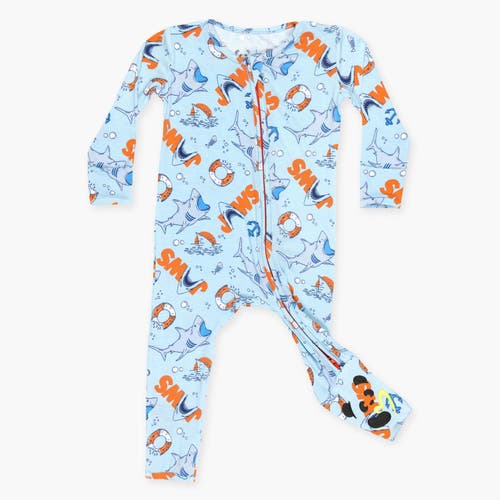 Bellabu Bear Baby Jaws Convertible Footie In Blue