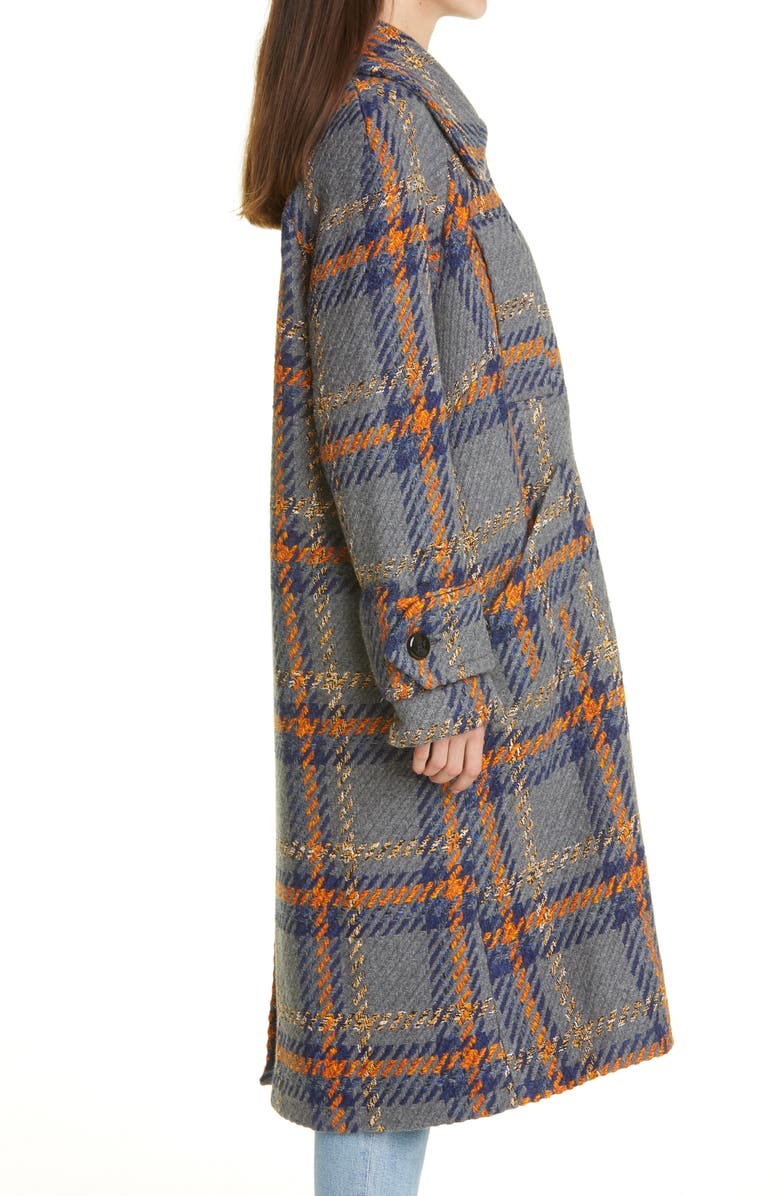 Rodebjer Rodbejer Lonore Plaid Wool Blend Coat, Alternate, color,