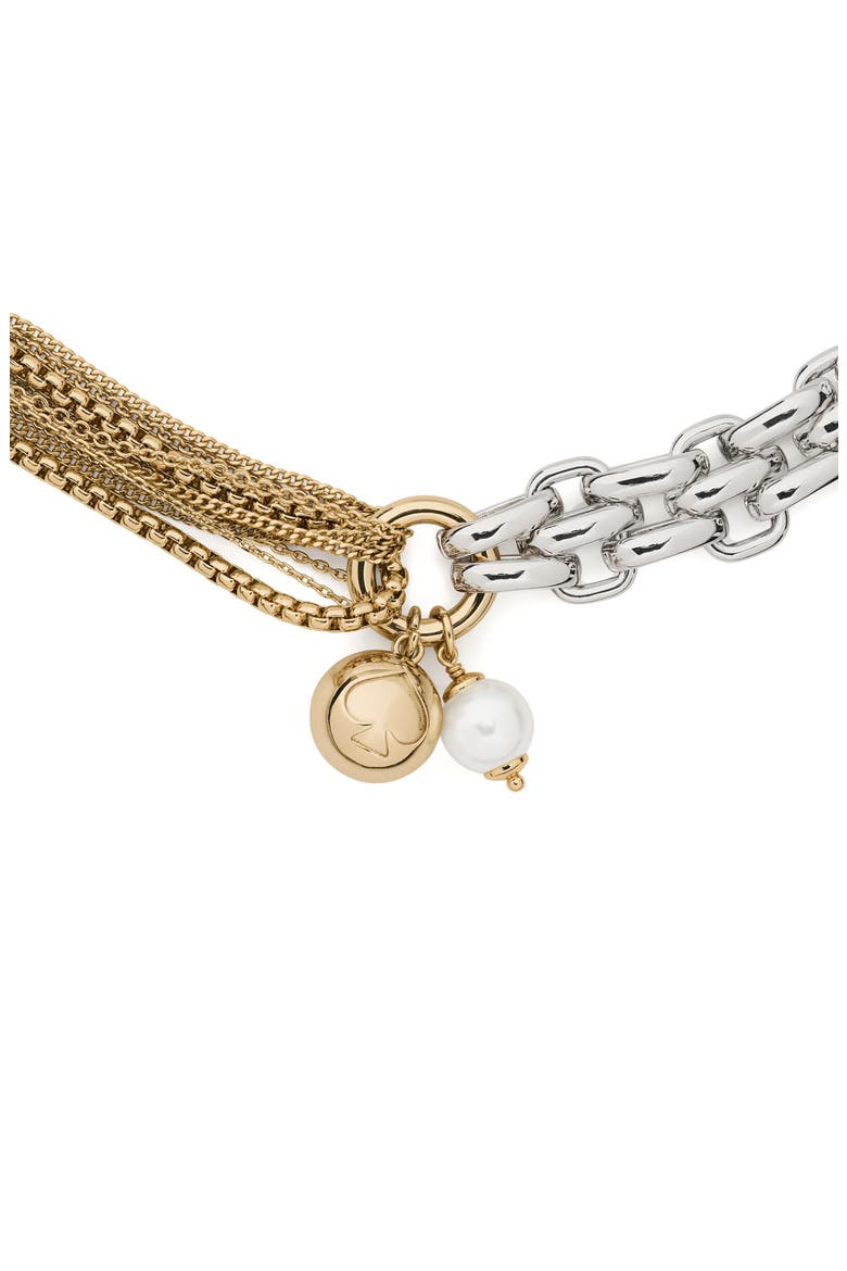 chain reaction two-tone bracelet, Alternate, color, CREAM/ MIXED METAL