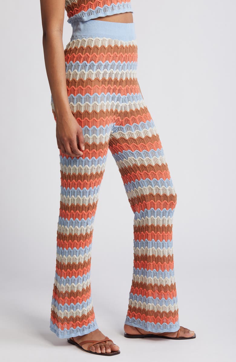 Rip Curl Santorini Sun Pointelle Stitch Sweater Pants, Alternate, color, Multi Color Red