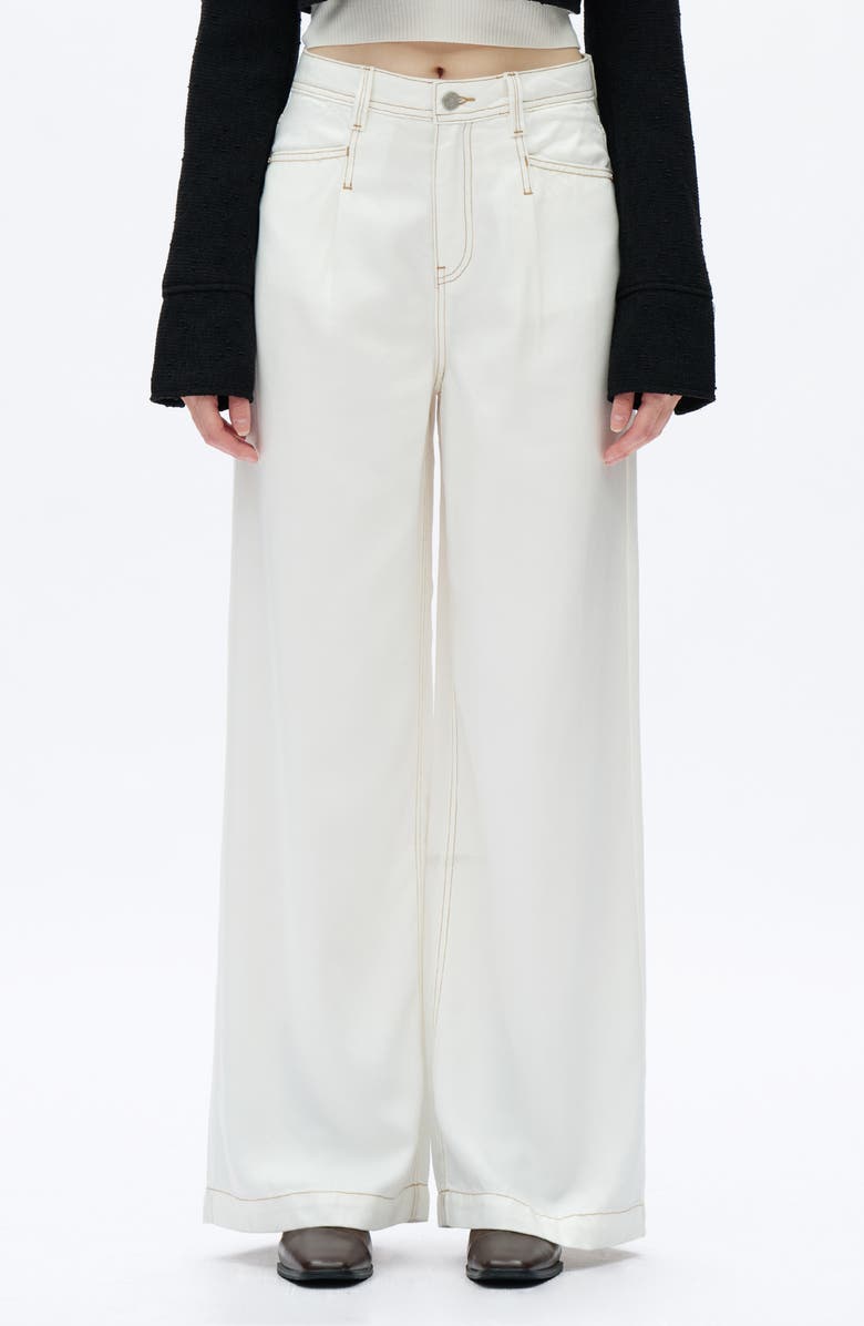 Bayeas High Waist Wide Leg Jeans, Main, color, White