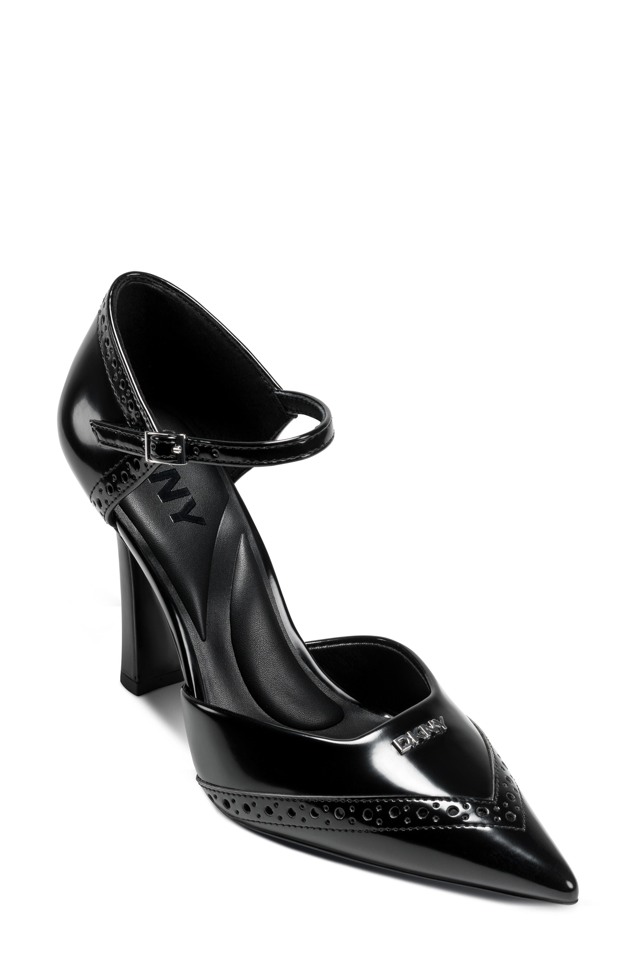 DKNY Carmyn Ankle Strap Pointed Toe Pump