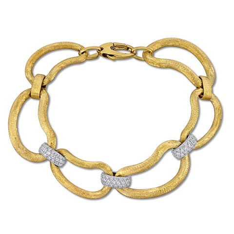 Diamond Fabiform Link Chain Bracelet 14k