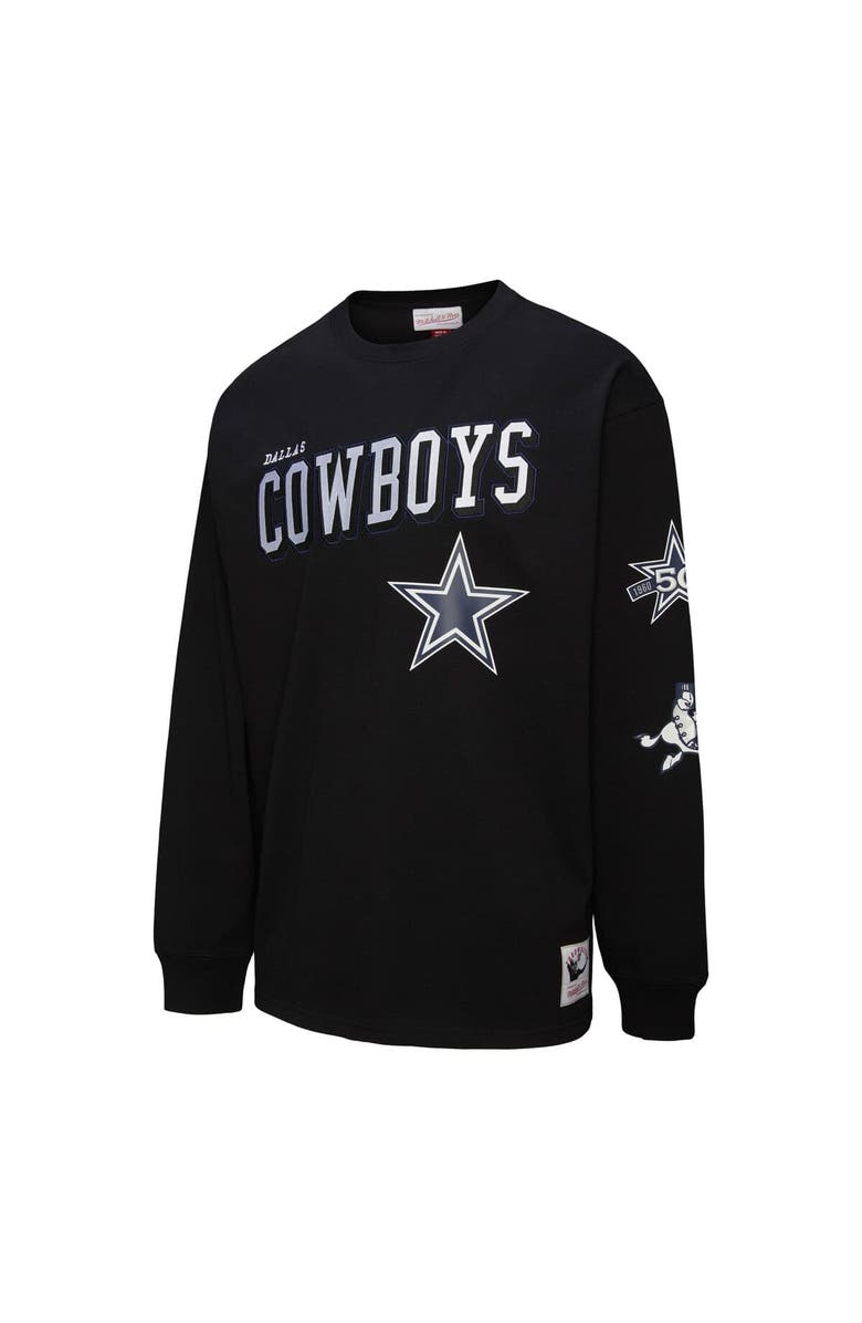 Mitchell & Ness Men's Mitchell & Ness  Black Dallas Cowboys Training Camp Vintage Logos Long Sleeve T-Shirt, Alternate, color, 