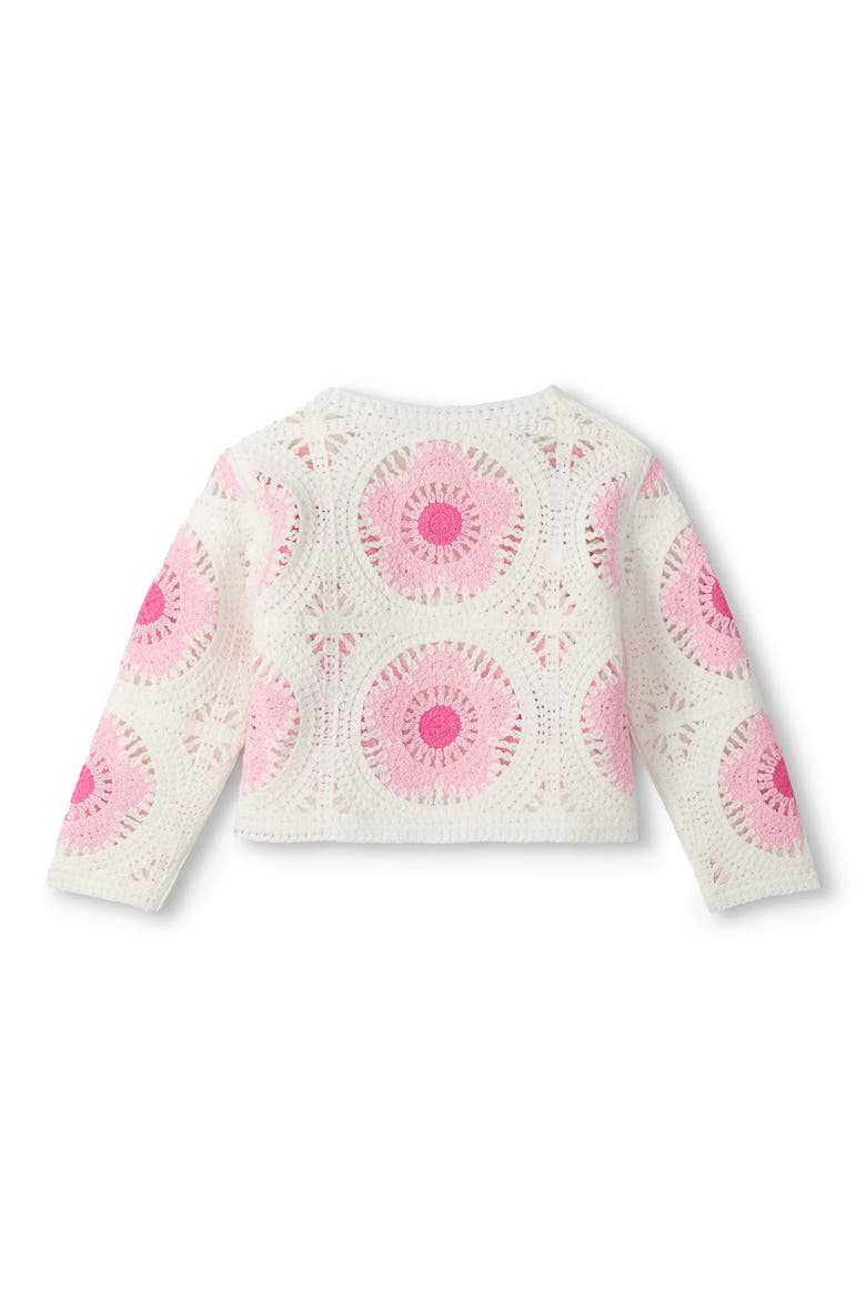 Kids' Crochet Flower Cardigan, Alternate, color, CREAM