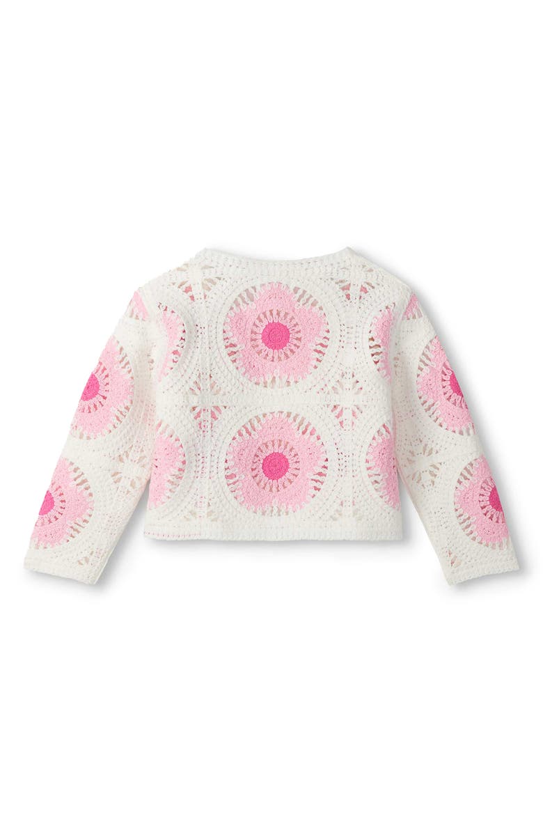 Hatley Kids' Crochet Flower Cardigan, Alternate, color, Cream