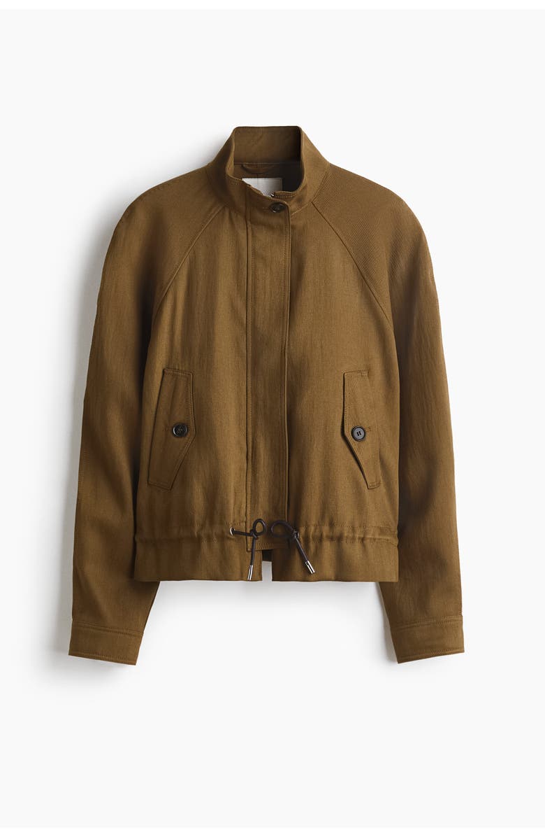 H&M Oversized linen-blend jacket, Alternate, color, Dark Beige