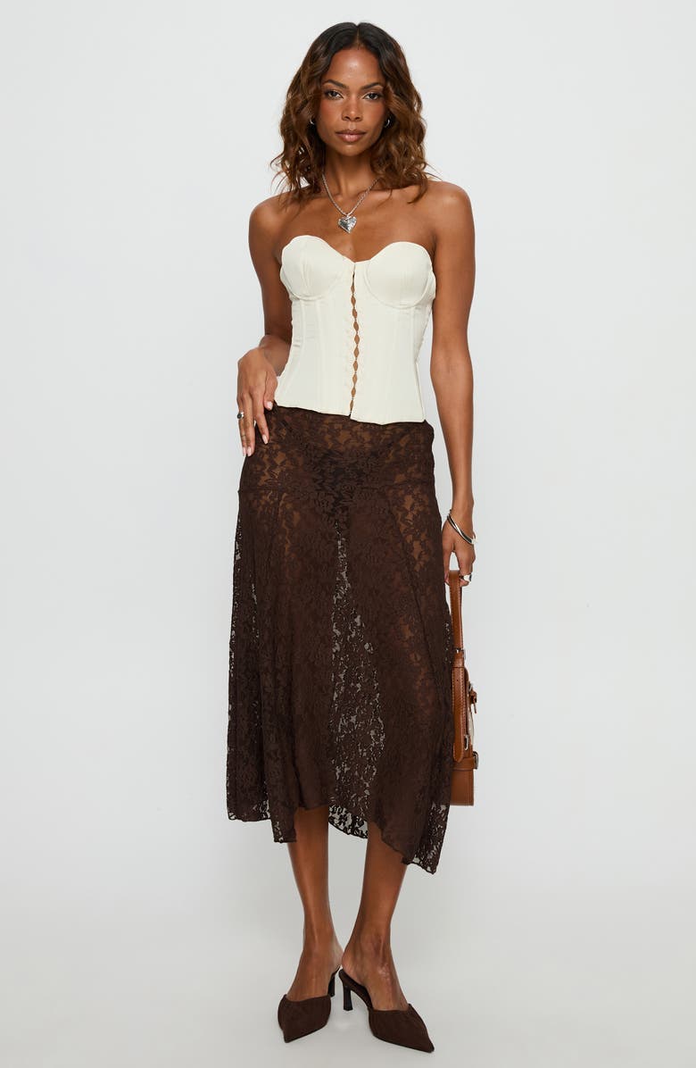 Princess Polly Afelia Lace-Up Strapless Corset Top, Alternate, color, White