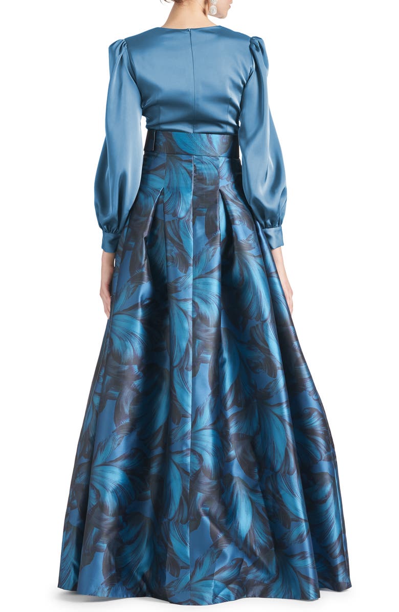 Sachin & Babi Zoe Floral Belted Long Sleeve Gown, Alternate, color, 