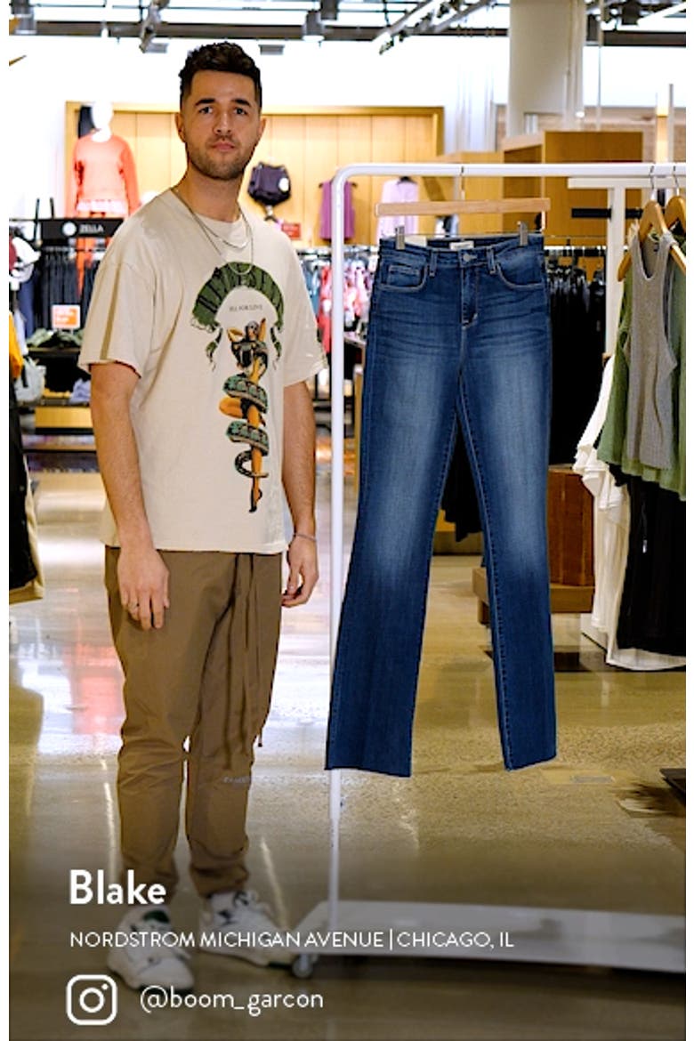 Ruth High Waist Raw Hem Straight Leg Jeans video