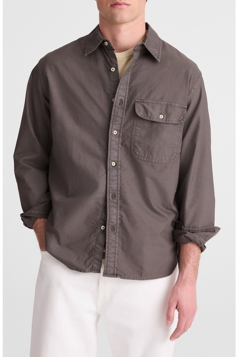 Allday Single Pocket Oxford Shirt, Main, color, PELICAN GREEN
