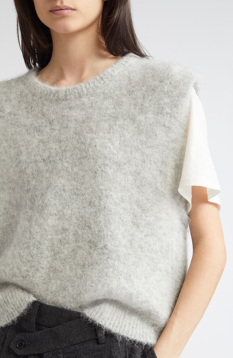 R13 Deep Armhole Sweater Vest, Alternate, color, Light Heather Grey