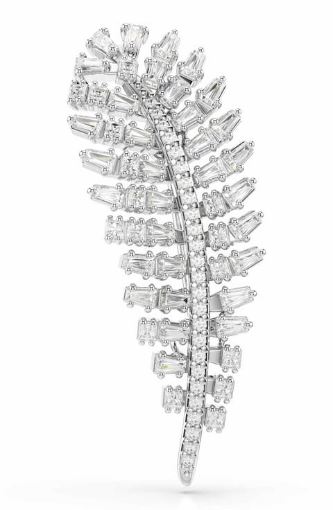 Vienna Crystal Feather Brooch
