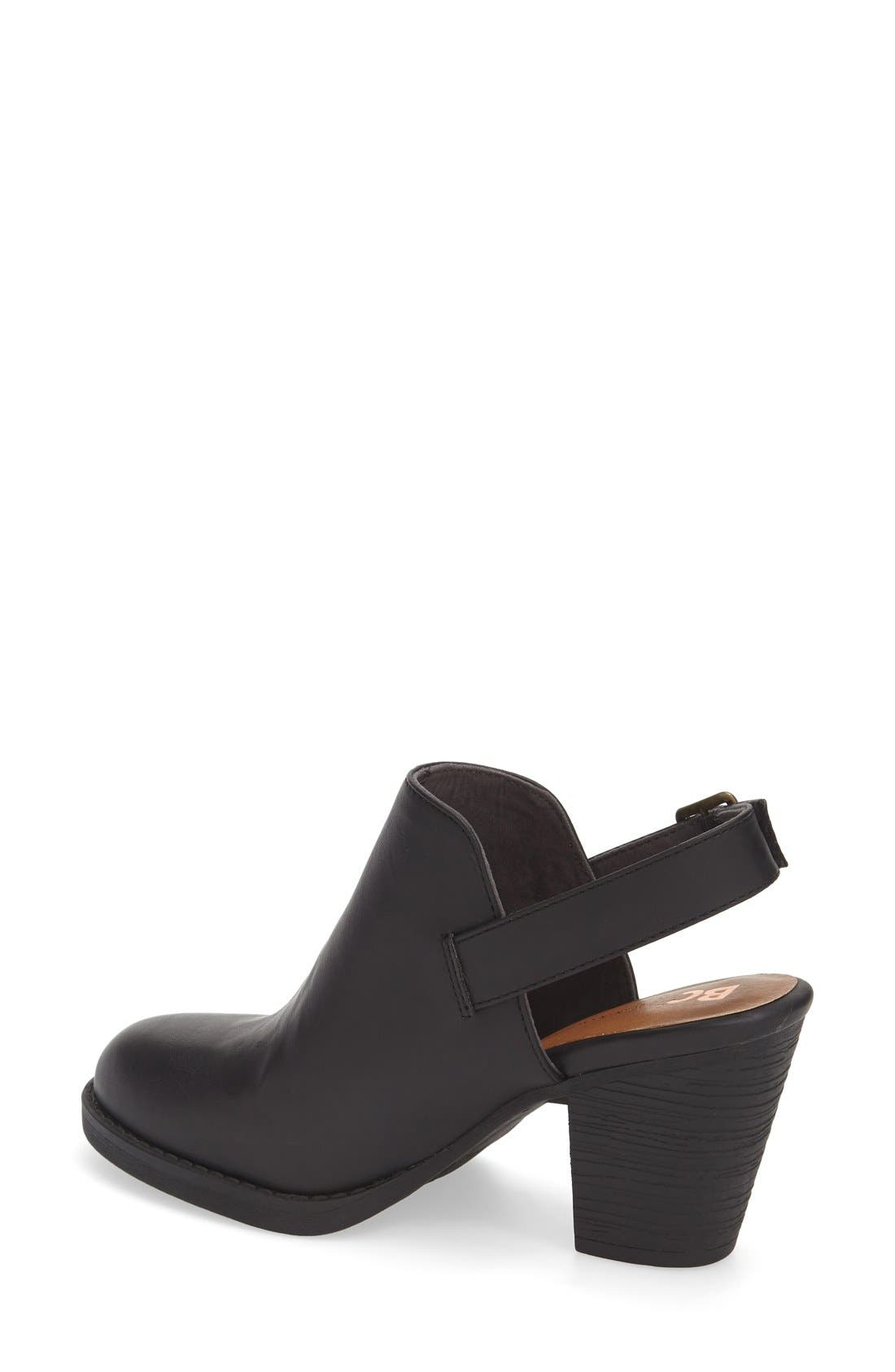 'Like Clockwork' Clog, Alternate, color, BLACK FAUX LEATHER