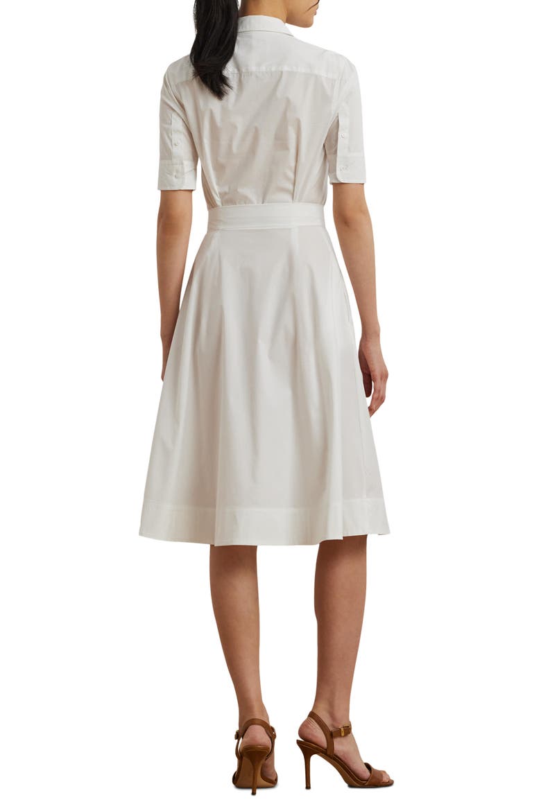 Cotton Blend Shirtdress, Alternate, color, WHITE