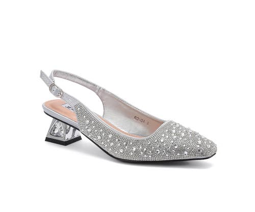 Lady Couture Rhinestone Jewel Heel Slingback Pump
