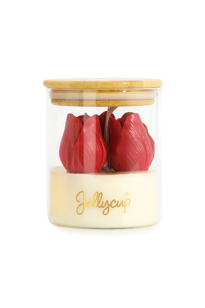 Bloom Jar Soy Wax Candle, Main, color, Tulip Red