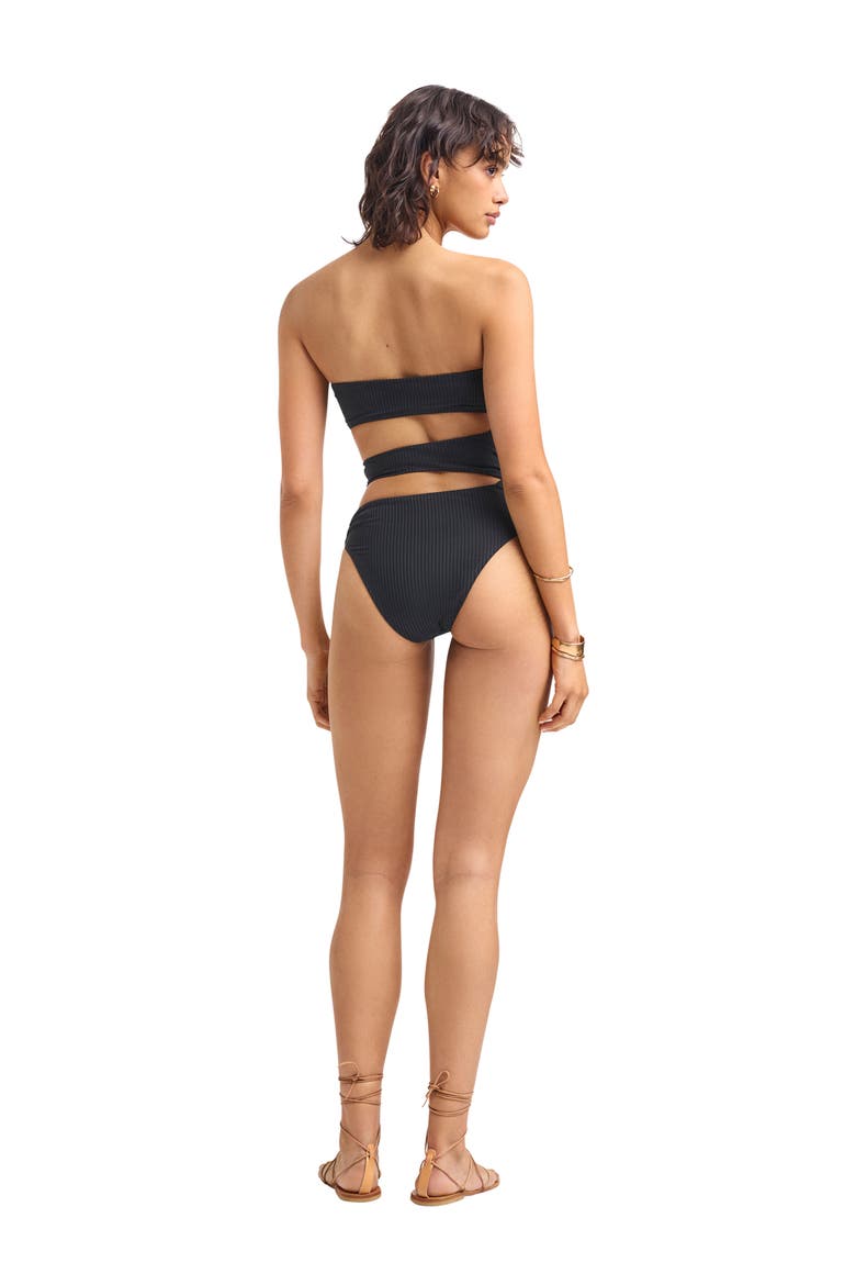 Lolita Cutout Rib One-Piece Swimsuit, Alternate, color, BLACK