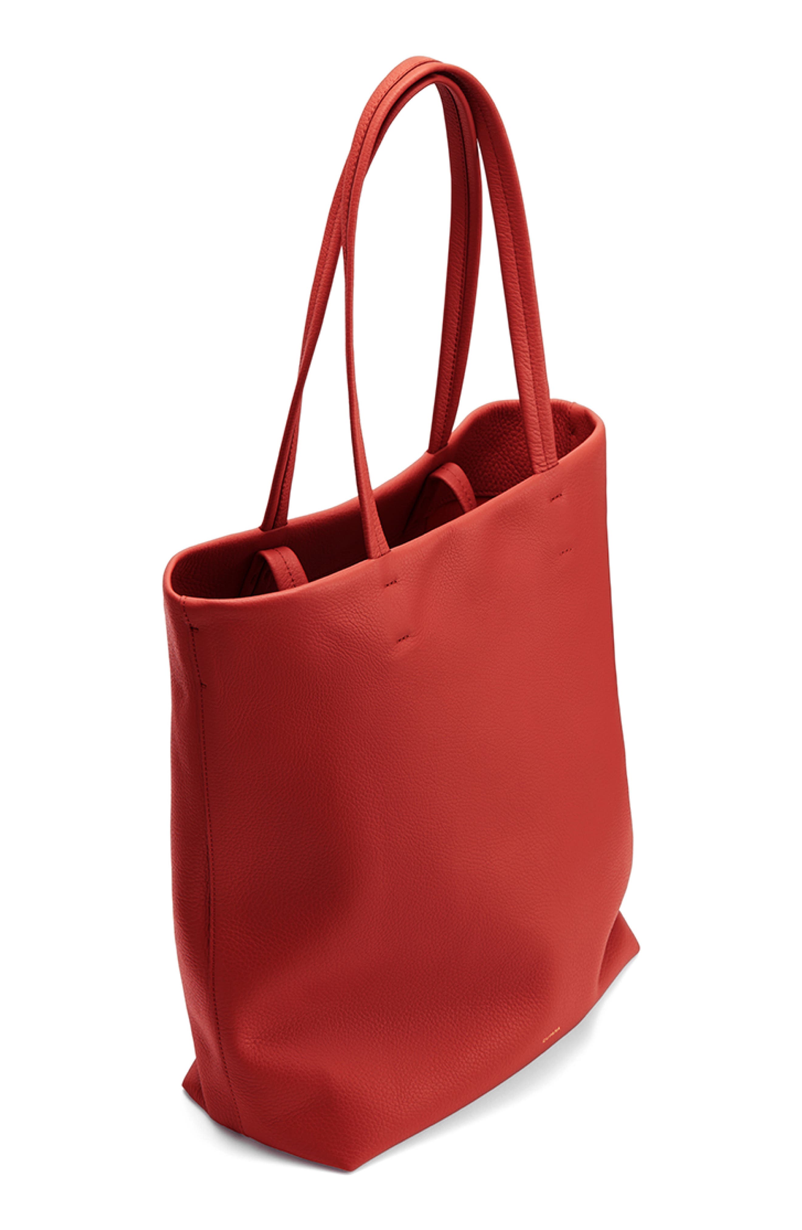Tall Easy Leather Tote, Alternate, color, CRIMSON
