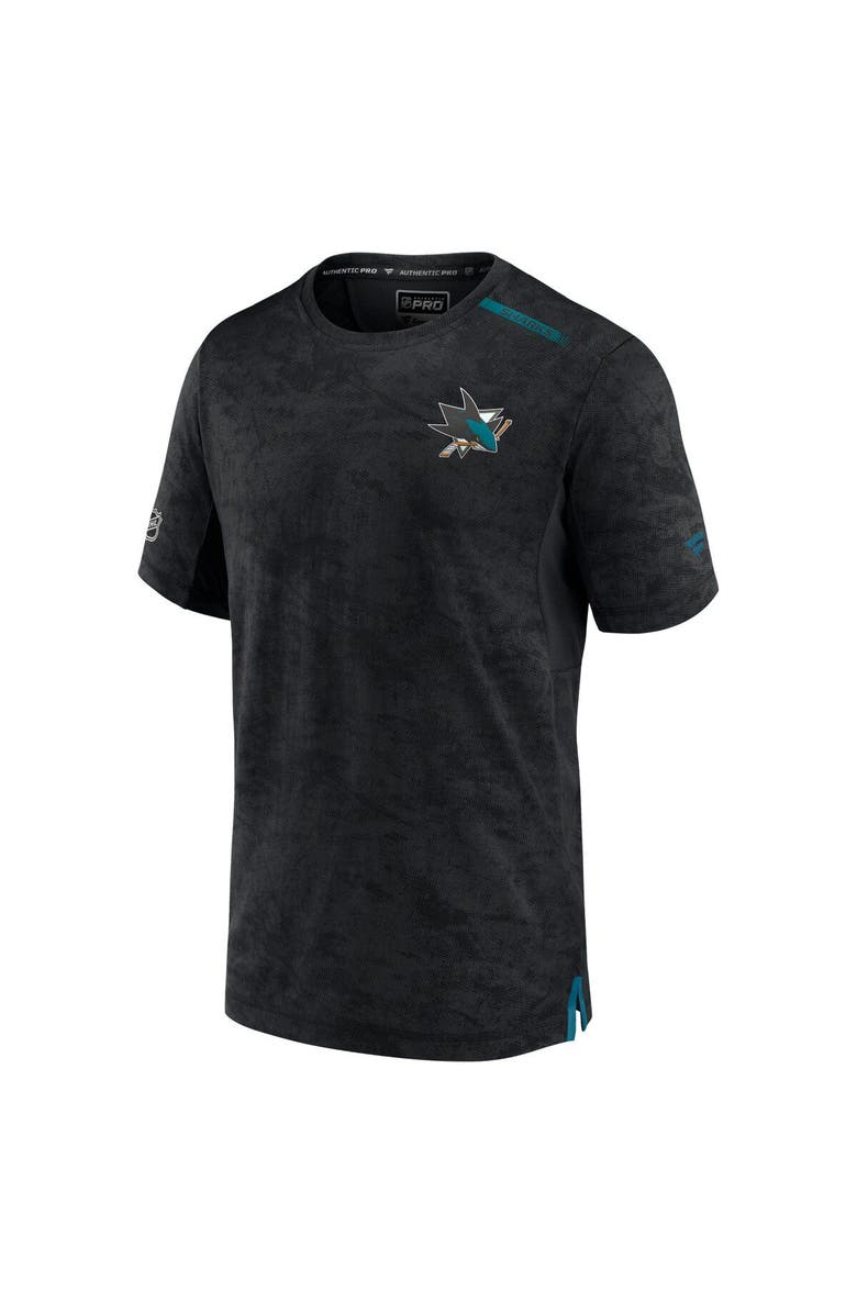 FANATICS Men's Fanatics Branded Black San Jose Sharks Authentic Pro Rink Premium Camo T-Shirt, Alternate, color, 