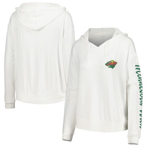 Women's Concepts Sport White Minnesota Wild Accord Hacci Long Sleeve Hoodie T-Shirt