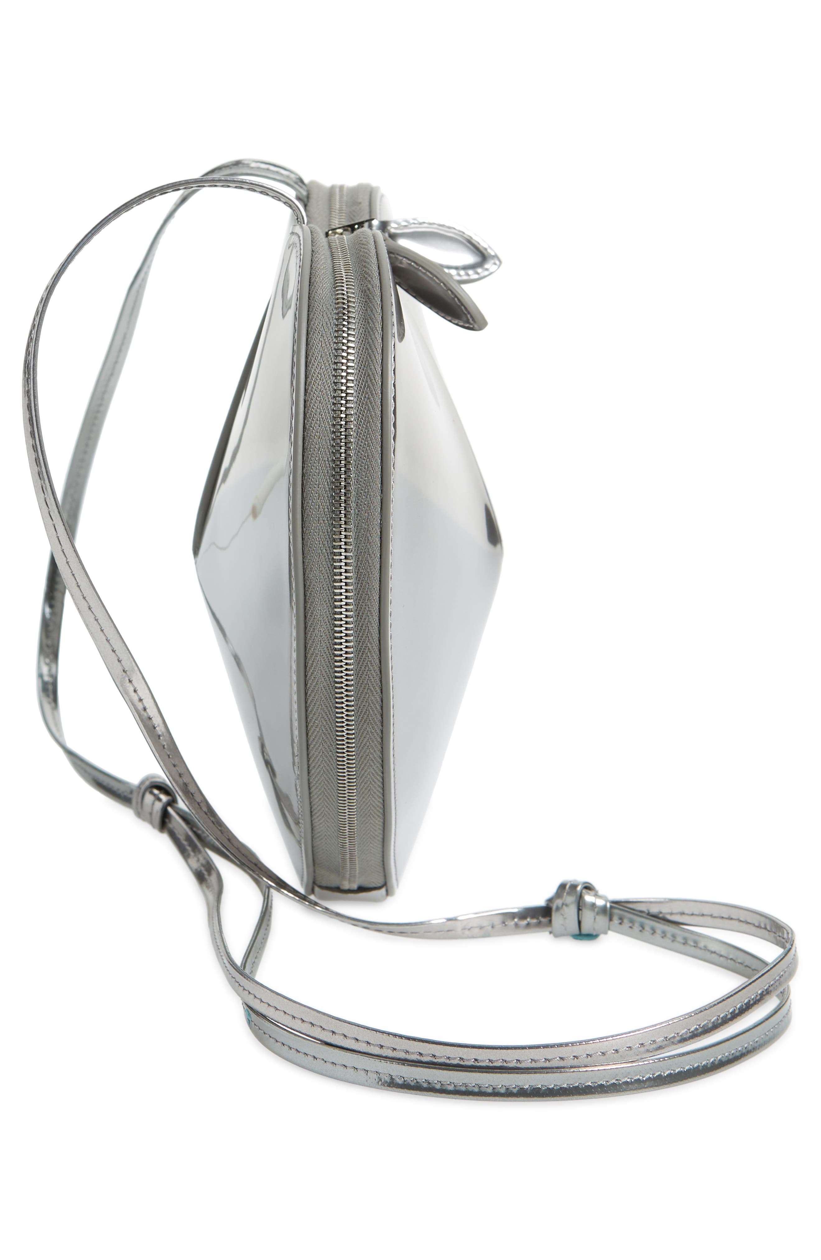 Alaïa Le Coeur Mirrored Leather Crossbody Bag, Alternate, color, 