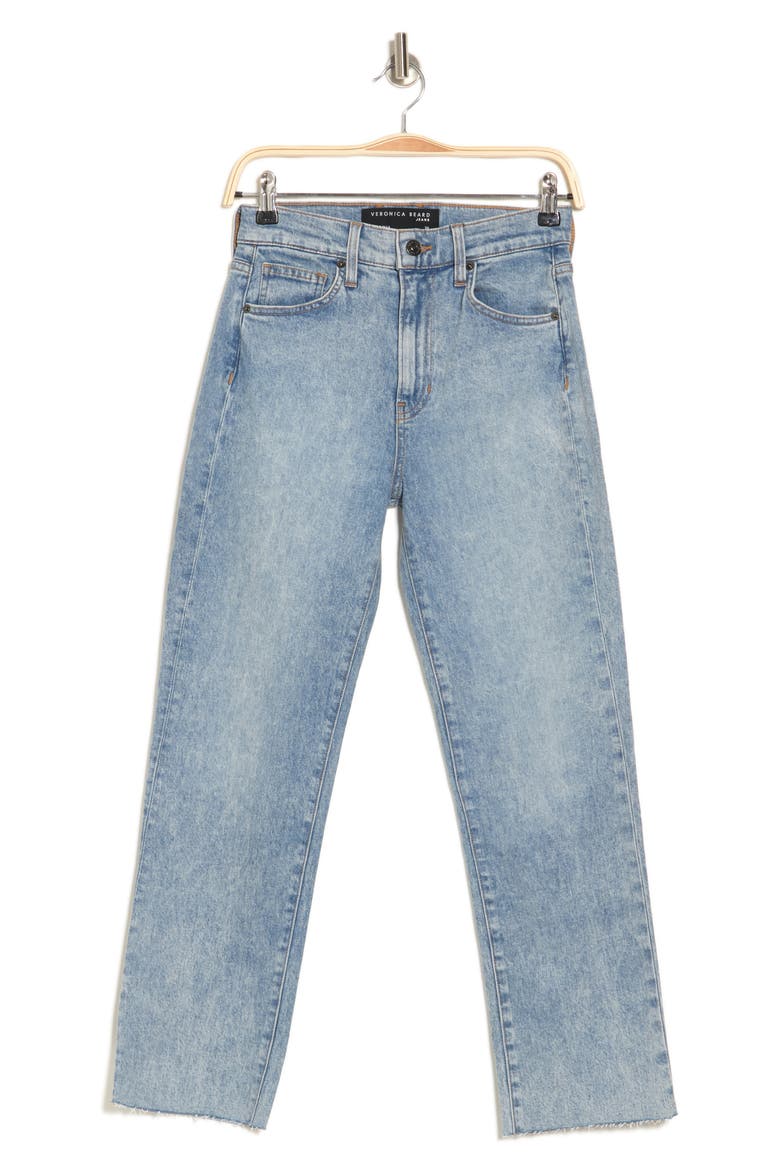 Joey High Waist Raw Hem Ankle Straight Leg Jeans, Alternate, color, SILVERWOOD