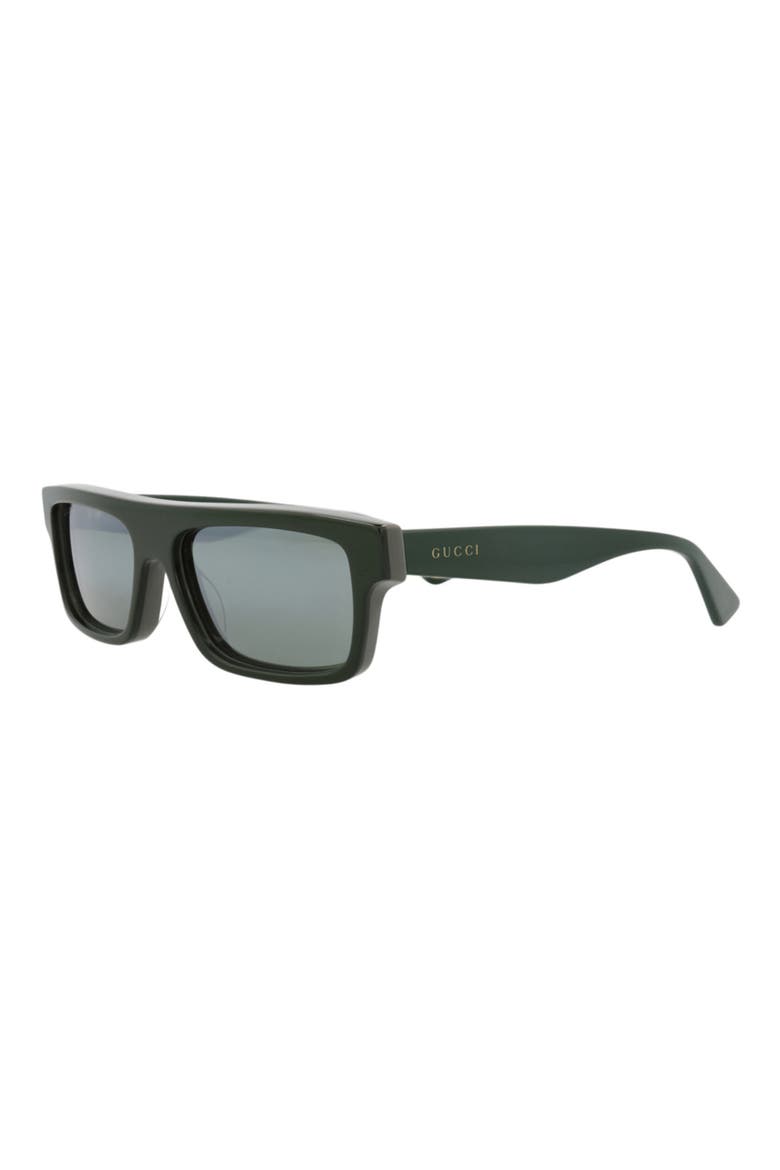 54mm Gradient Rectangular Sunglasses, Alternate, color, GREEN GREEN SILVER