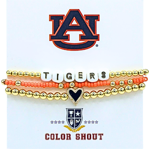 Auburn University Love My College Bracelet Stack