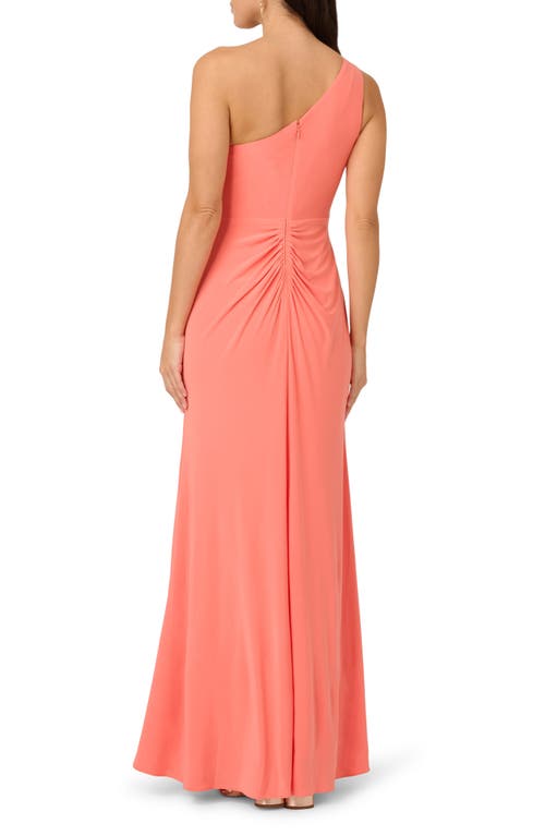 ADRIANNA PAPELL ADRIANNA PAPELL ONE-SHOULDER JERSEY GOWN