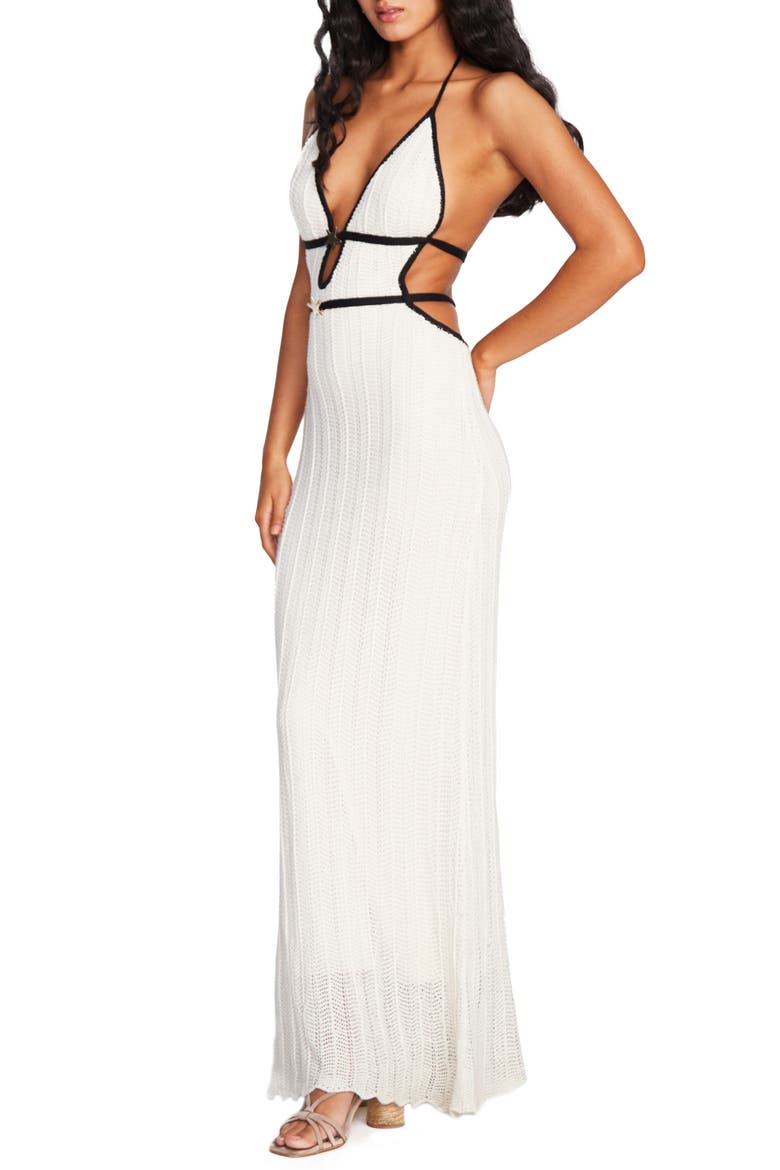 Ariel Knit Cover-Up Maxi Dress, Alternate, color, WHITE