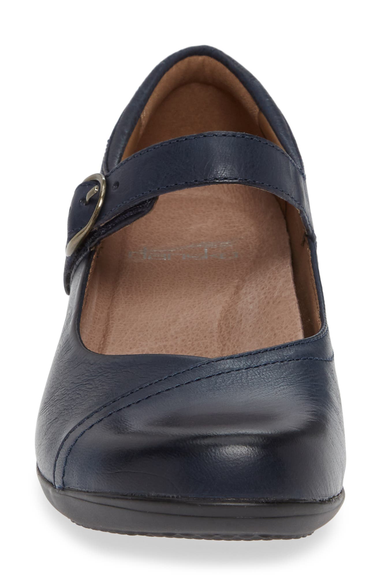 Fawna Mary Jane Flat, Alternate, color, NAVY BURNISHED LEATHER