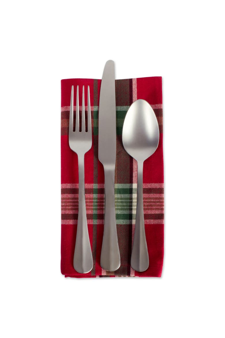 Tango Red Plaid Napkin Set/6, Alternate, color, Tango Red