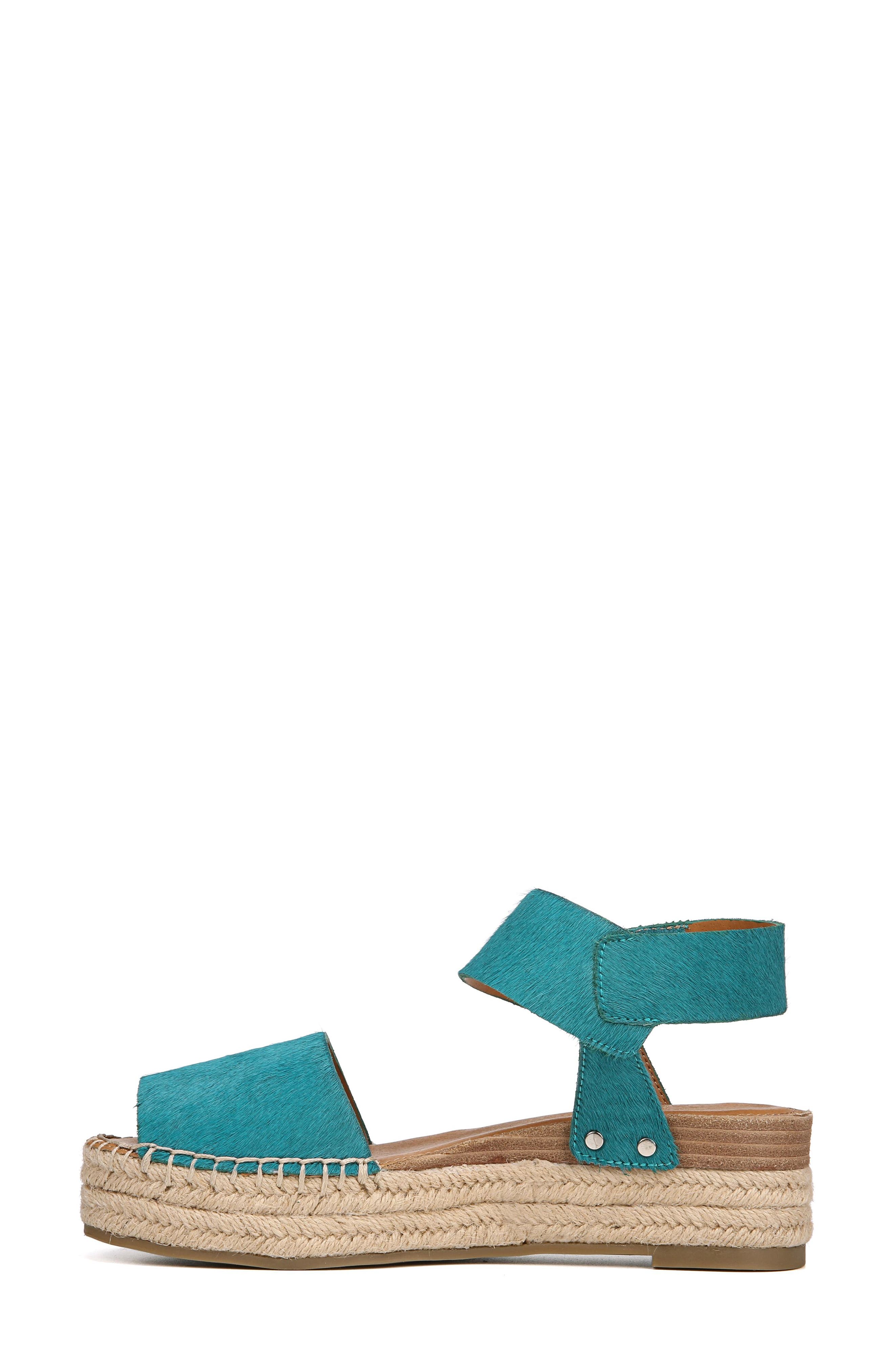 Sierra Platform Wedge Espadrille, Alternate, color, ARUBA GREEN CALF HAIR