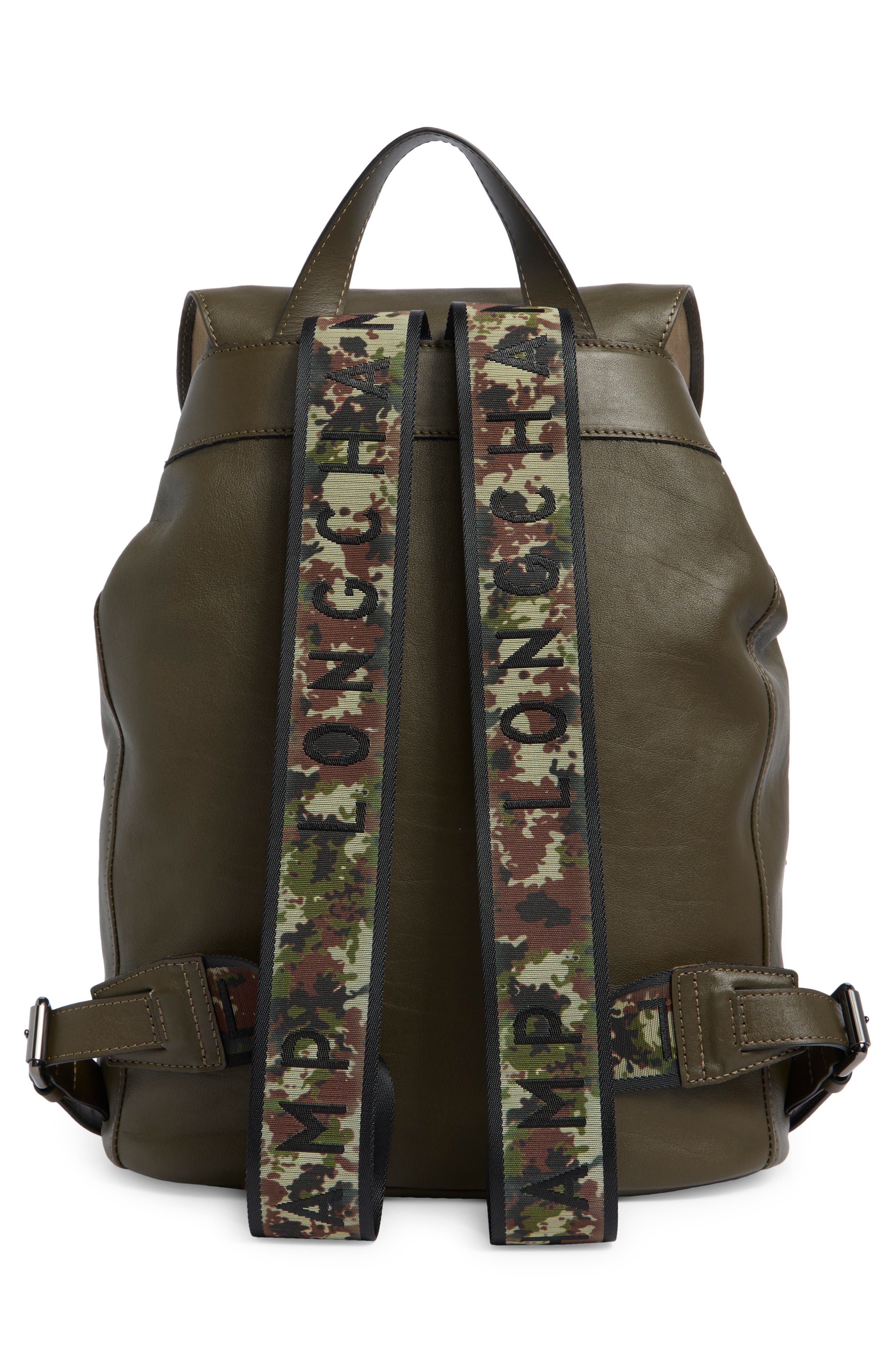 Longchamp Signature 3D Leather Backpack, Alternate, color, Terra