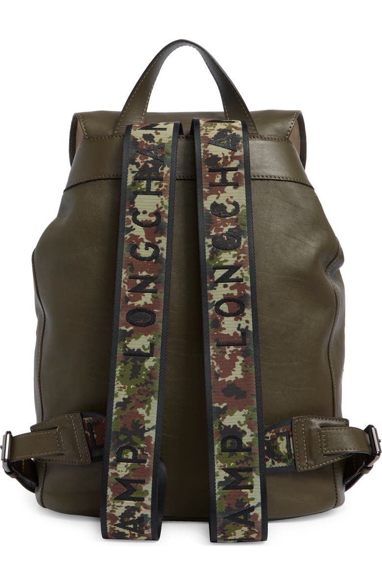 Longchamp Signature 3D Leather Backpack, Alternate, color, Terra