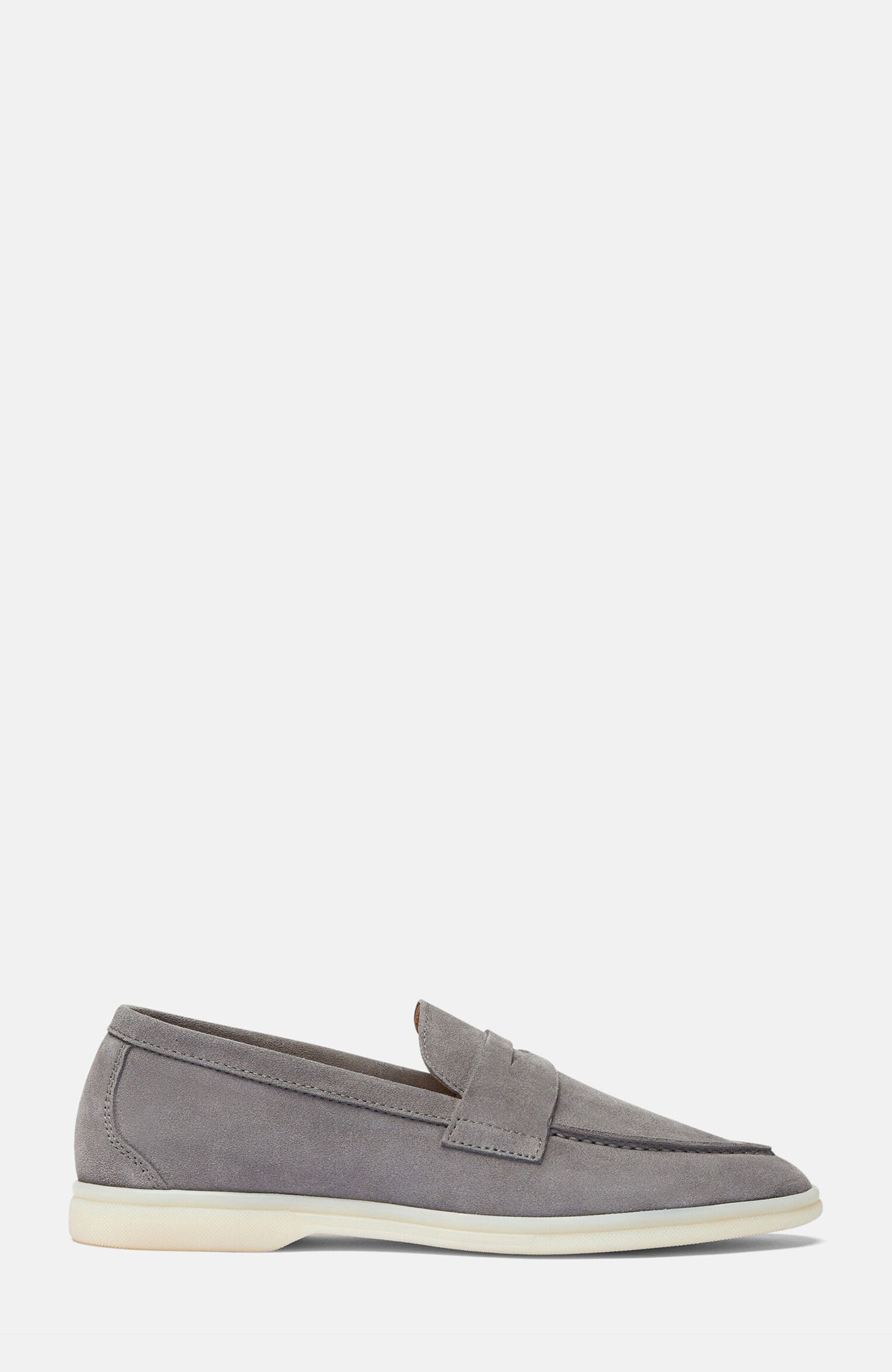 SCAROSSO Luciana Loafers, Alternate, color, Grey - Suede