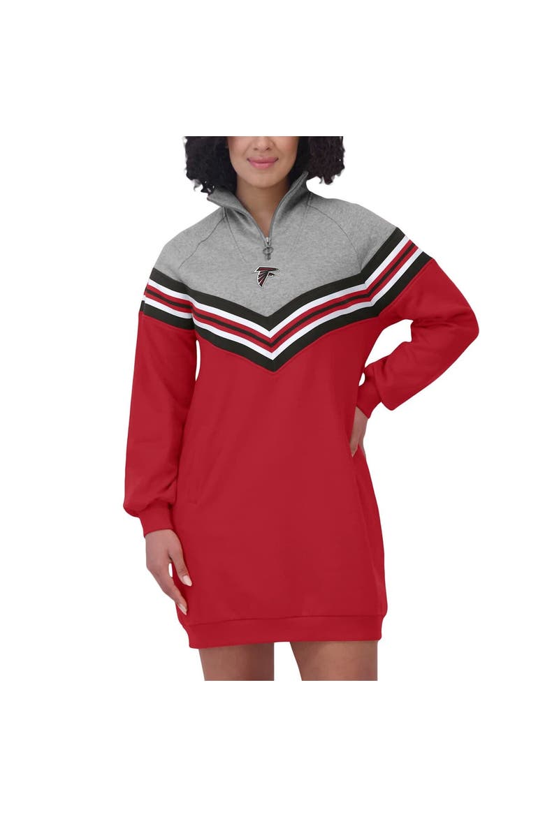 Women's WEAR by Erin Andrews  Red/Heather Gray Atlanta Falcons Chevron Stripe Dress, Alternate, color, Red