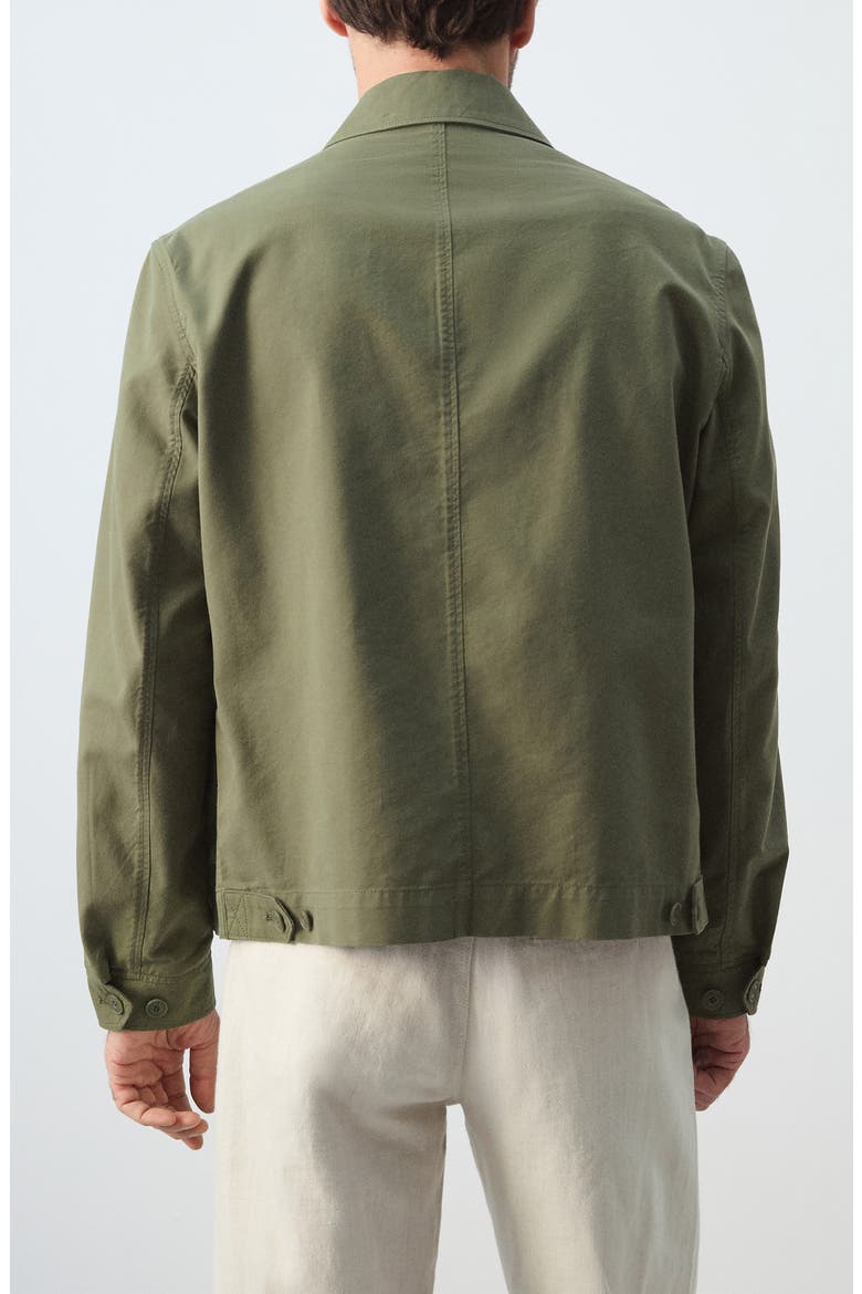 Cotton Blend Jacket, Alternate, color, KHAKI GREEN