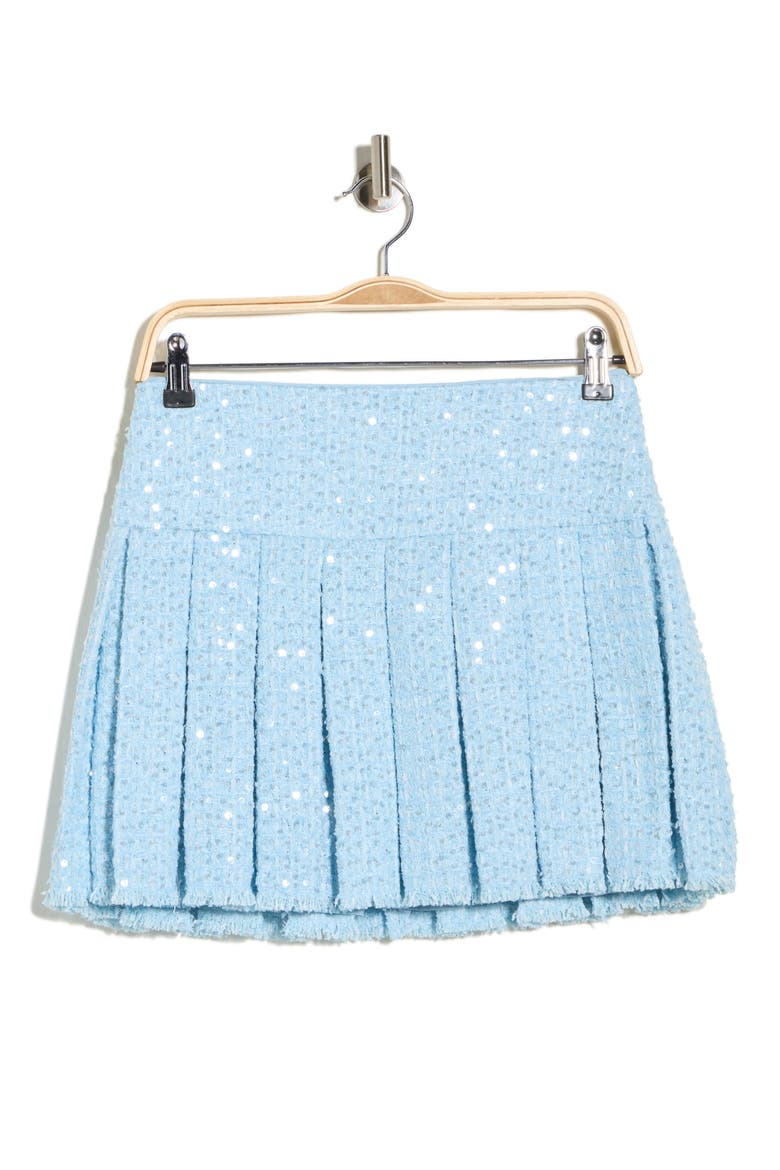 Emilie Box Pleat Miniskirt, Alternate, color, CAROLINA BLUE