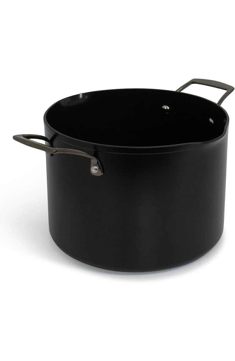 Blu. 8.5QT Stock Pot with Double Strainer Lid, Alternate, color, Black