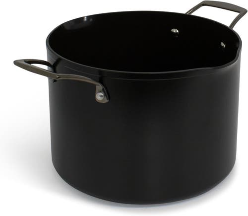 Blu . 8.5qt Stock Pot With Double Strainer Lid In Black
