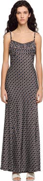 SANDRO Floral slip maxi dress