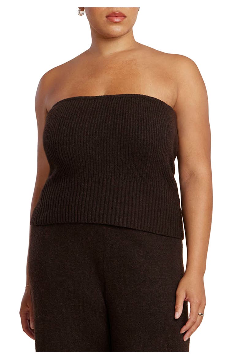 Sweater Ribbed Tube Top, Main, color, CHICORY COFFEE