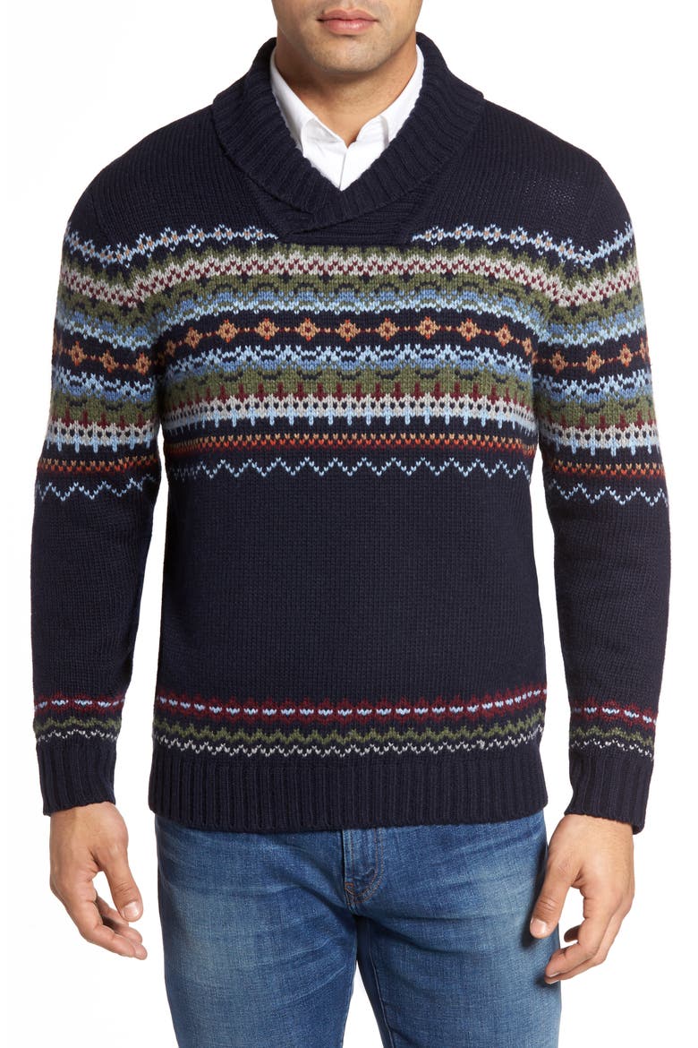 Fair Isle Sweater, Main, color, COASTLINE