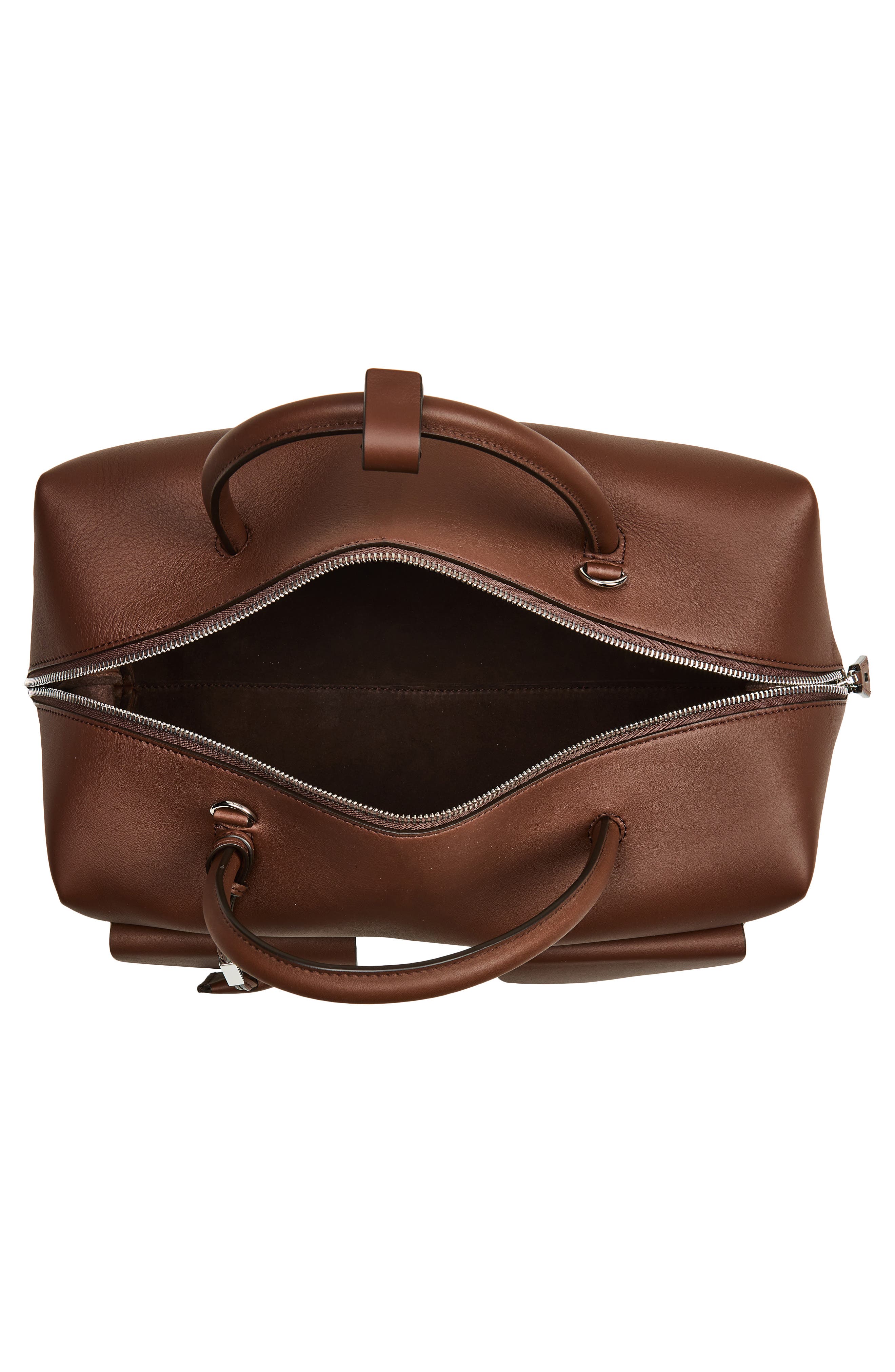 Max Mara Bowler Leather Satchel, Alternate, color, Brown